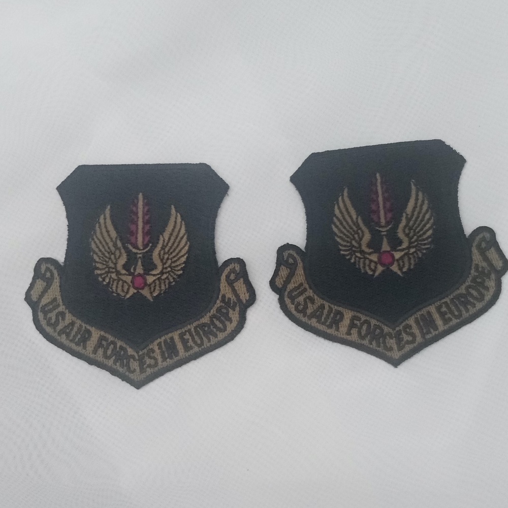2 Military Air Force  Patches -  US AIR FORCES IN EUROPE  Patch